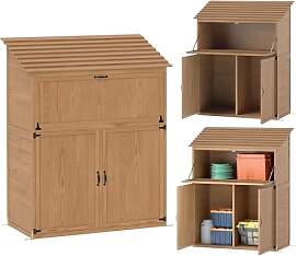 Outsunny Gartenschrank Holz Gerätehaus mit
