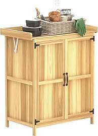 Outsunny Gartenschrank Holz, Geräteschuppen