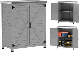 Outsunny Gartenschrank Holz Outdoor wetterfest