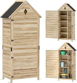 Outsunny Gartenschrank Holz, wasserdicht