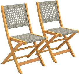 Outsunny Gartenstühle 2 Stück FSC Akazienholz