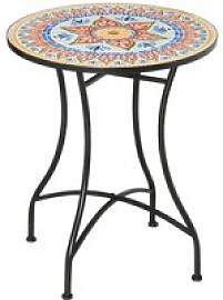 Outsunny Gartentisch bunt Keramik H/D: ca. 71x60 cm