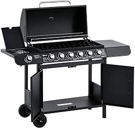 Outsunny Gasgrill 20KW Grillwagen inkl 7