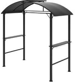 Outsunny Grillpavillon dunkelgrau Polyester B/H/L: 