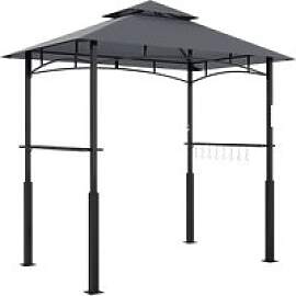 Outsunny Grillpavillon dunkelgrau Polyester B/H/L: 