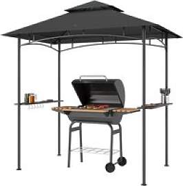 Outsunny Grillpavillon dunkelgrau Polyester B/H/L: 