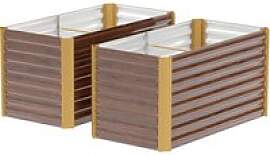 Outsunny Hochbeet 2er Set braun Stahl B/H/L: ca.