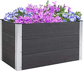 Outsunny Hochbeet Aluminium, Pflanzbeet Frühbeet