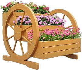 Outsunny Hochbeet aus Holz, Blumenkasten mit 3