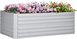 Outsunny Hochbeet aus Stahl, Pflanzbeet Frühbeet