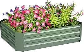 Outsunny Hochbeet aus Stahl, Pflanzbeet Frühbeet