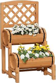 Outsunny Hochbeet, Holz Blumenkasten mit