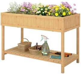Outsunny Hochbeet Holzoptik B/H/L: ca. 46x76x110 cm