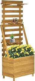 Outsunny Hochbeet mit Rankgitter, Pflanzkasten mit 