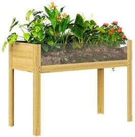 Outsunny Hochbeet natur Holz B/H/L: ca. 50x80x110