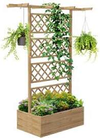 Outsunny Hochbeet natur Holz B/H/L: ca. 55x183x160 