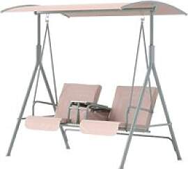 Outsunny Hollywoodschaukel beige Metall B/H/L: ca. 