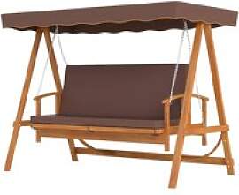 Outsunny Hollywoodschaukel braun Holz B/H/L: ca.
