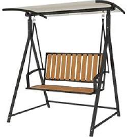 Outsunny Hollywoodschaukel schwarz Metall B/H/L: