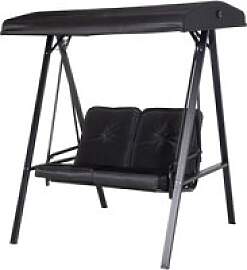 Outsunny Hollywoodschaukel schwarz Polyester