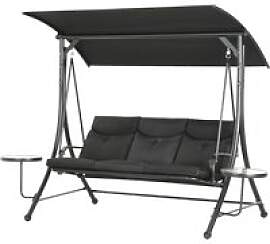 Outsunny Hollywoodschaukel schwarz Polyester