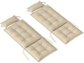 Outsunny Liegenauflage 2er Set beige Polyester