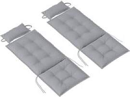 Outsunny Liegenauflage 2er Set hellgrau Polyester