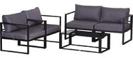 Outsunny Loungeset grau Aluminium