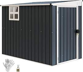 Outsunny Metall Gerätehaus 2,7m² 128x231x181cm