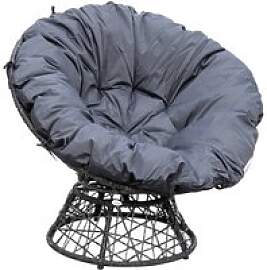 Outsunny Papasansessel schwarz Polyrattan B/H/L: