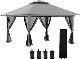 Outsunny Pavillon 4x4m Stabil Winterfest Pop-up
