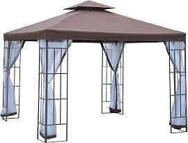 Outsunny Pavillon Gartenpavillon mit Moskitonetze