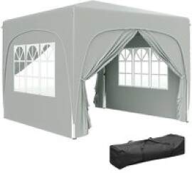 Outsunny Pavillon hellgrau Metall B/H/L: ca.