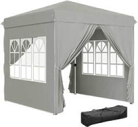 Outsunny Pavillon hellgrau Polyester B/H/L: ca.