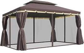 Outsunny Pavillon kaffee Aluminium B/H/L: ca.