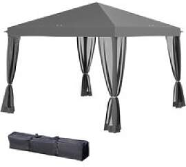 Outsunny Pavillon schwarz Metall B/H/L: ca.