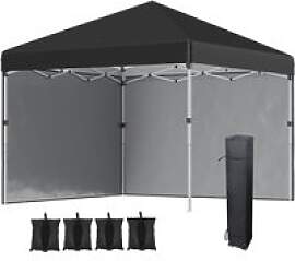 Outsunny Pavillon schwarz Polyester B/H/L: ca.