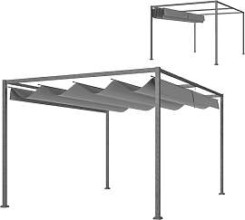 Outsunny Pergola 4x3m Garten Pavillon,