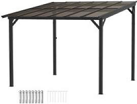 Outsunny Pergola dunkelgrau Metall B/H/L: ca.
