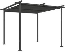 Outsunny Pergola dunkelgrau Metall B/H/L: ca.