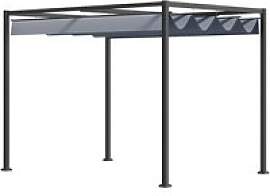 Outsunny Pergola dunkelgrau Stahl B/H/L: ca.