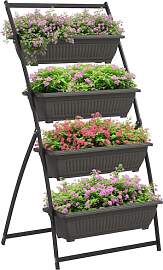 Outsunny Pflanzenständer, Blumenständer mit 4