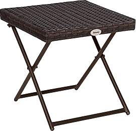 Outsunny Polyrattan Beistelltisch Gartentisch