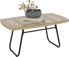 Outsunny Polyrattan Gartentisch, 90 x 50 x 45 cm,