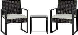 Outsunny Rattan Bistroset, 3 teiliges