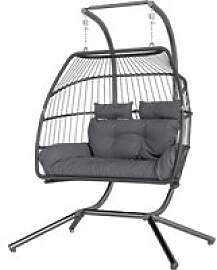 Outsunny Rattan Hängesessel dunkelgrau