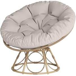 Outsunny Rattan Papasansessel hellgrau Polyethylen 