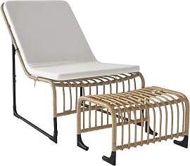 Outsunny Rattan Relaxsessel mit Fußhocker