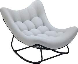 Outsunny Rattan Schaukelstuhl Gartenbank mit