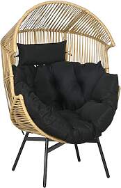 Outsunny Rattansessel, Rattan Korbsessel mit